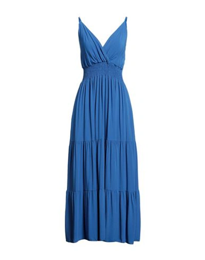Shop Vanessa Scott Woman Maxi Dress Blue Size Onesize Viscose