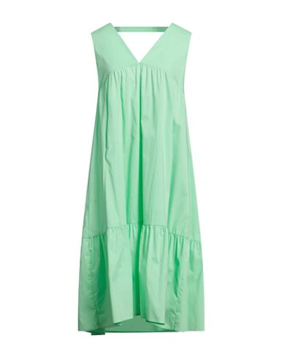Shop Emma & Gaia Woman Midi Dress Light Green Size 6 Cotton, Polyamide, Elastane
