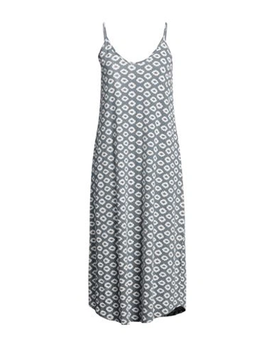 Majestic Filatures Woman Midi Dress Pastel Blue Size 1 Linen, Elastane In Blue