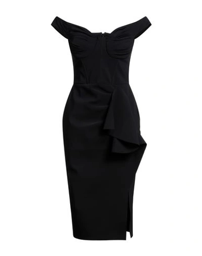 Shop Chiara Boni La Petite Robe Woman Midi Dress Black Size 4 Polyamide, Elastane