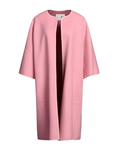 Shop Manzoni 24 Woman Coat Pink Size 16 Wool