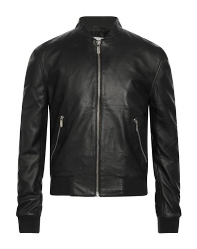 Shop Byblos Man Jacket Black Size 40 Lambskin