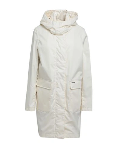 Shop Woolrich Woman Coat Cream Size Xl Cotton In White