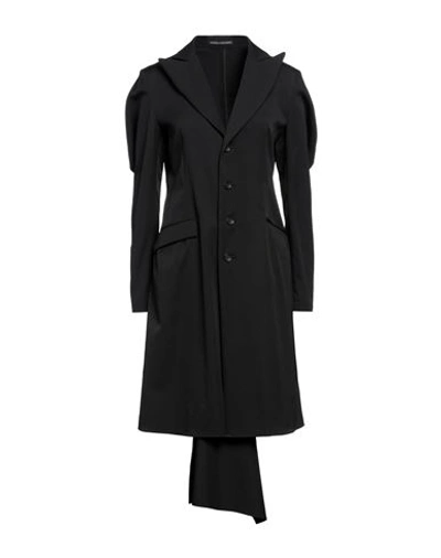 Shop Yohji Yamamoto Woman Overcoat & Trench Coat Black Size 2 Wool