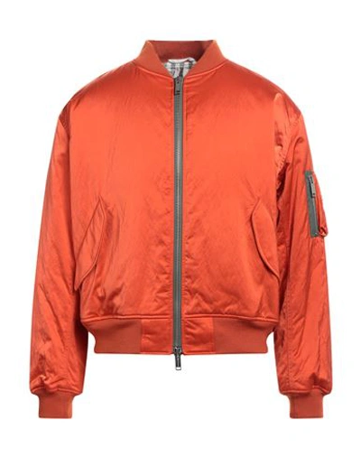 Shop Golden Goose Man Jacket Orange Size M Polyamide