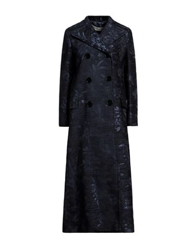 Shop Golden Goose Woman Coat Navy Blue Size 4 Acrylic, Acetate, Polyester