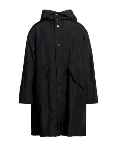Shop Emporio Armani Man Overcoat & Trench Coat Black Size 42 Polyester, Polyamide, Polyurethane