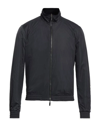 Emporio Armani Man Jacket Navy Size 40 Virgin Wool, Polyester In Navy Blue