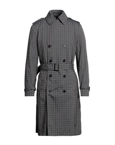 Shop Emporio Armani Man Coat Grey Size 36 Polyester, Polyamide