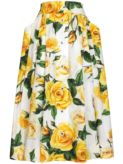 Shop Dolce & Gabbana Midi Skirt With Print In Multicolour