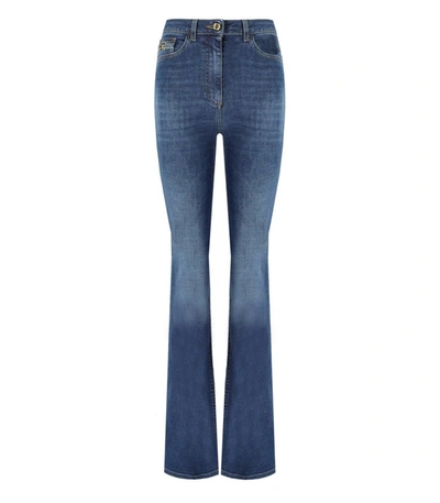 Shop Elisabetta Franchi Blue Flare Jeans