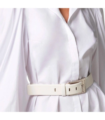 Shop Elisabetta Franchi White Shirt Dress With Belt