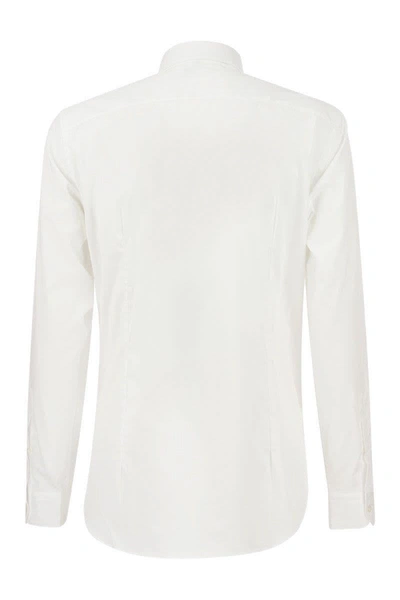 Shop Fay Stretch French Collar Shirt In White