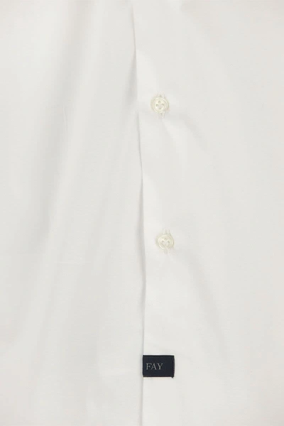 Shop Fay Stretch French Collar Shirt In White