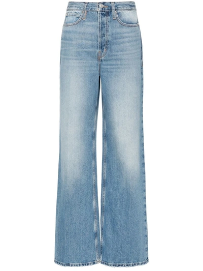 Shop Frame The 1978 Straight Jeans With High Waist In Blue