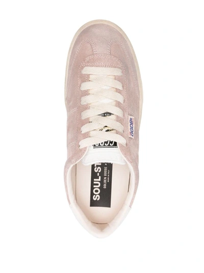 Shop Golden Goose Soul Star Suede Sneakers In Powder Pink/milk