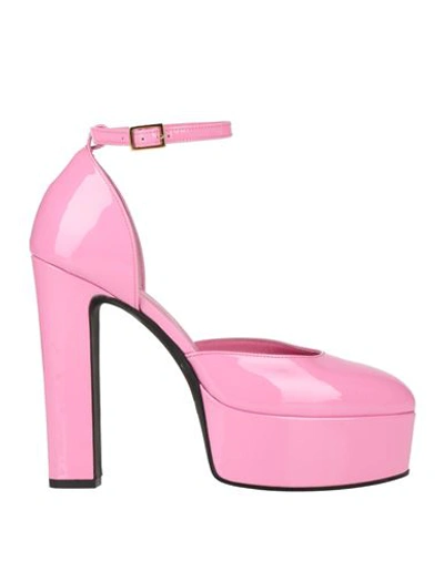 Shop Giampaolo Viozzi Woman Pumps Pink Size 10 Soft Leather