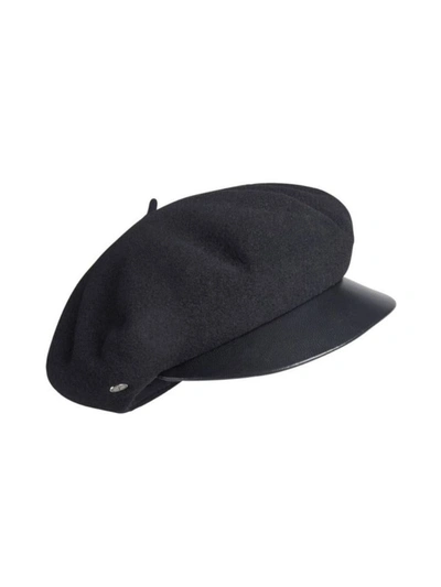 Shop Laulhere Hat W/leather Visor Accessories In Black