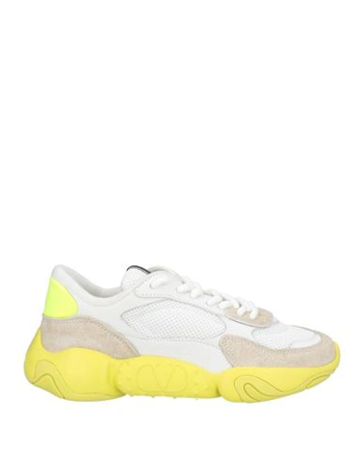 Valentino Garavani Woman Sneakers White Size 9 Textile Fibers, Soft Leather In White