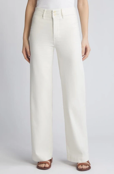 Shop Faherty Harbor Stretch Terry Wide Leg Pants In Egret