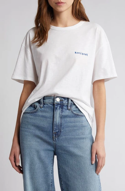 Shop Rag & Bone Logo Organic Pima Cotton T-shirt In White