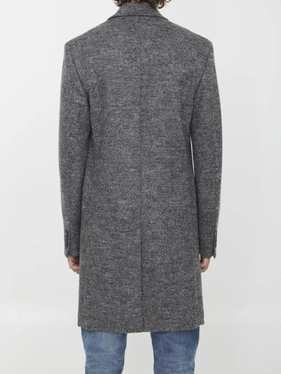 Shop Dolce & Gabbana Re-edition Wool Coat In Grey