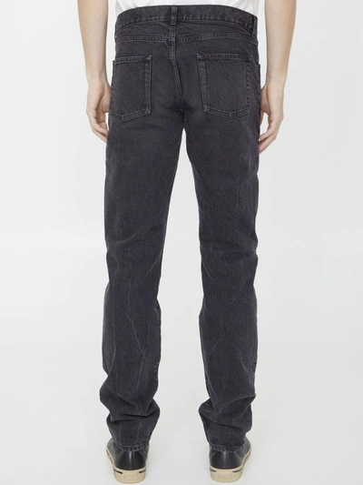 Shop Saint Laurent Slim Denim Jeans In Black