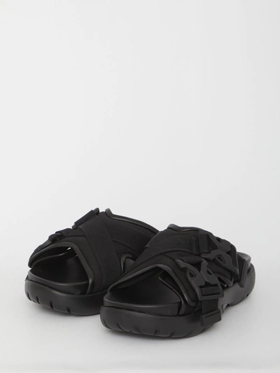 Shop Bottega Veneta Snap Sandals In Black