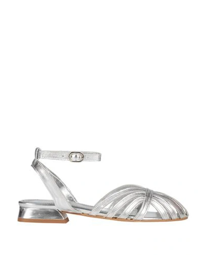 Shop Geneve Woman Ballet Flats Silver Size 7 Soft Leather