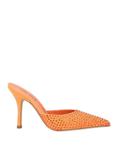 Shop Paris Texas Woman Mules & Clogs Orange Size 5 Soft Leather