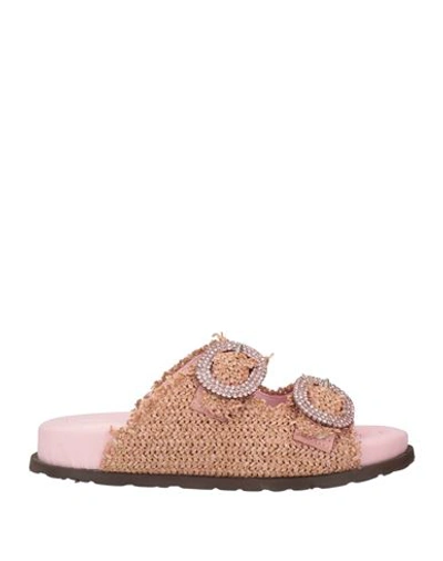Shop Karida Woman Sandals Pastel Pink Size 8 Natural Raffia