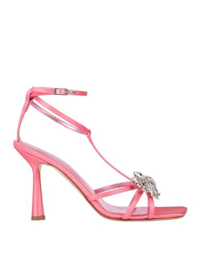 Shop Aldo Castagna Woman Sandals Pink Size 8 Textile Fibers