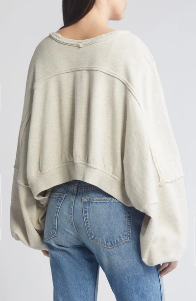Shop Free People Shrug It Off Long Sleeve Cotton Shrug Sweater In Heather Grey