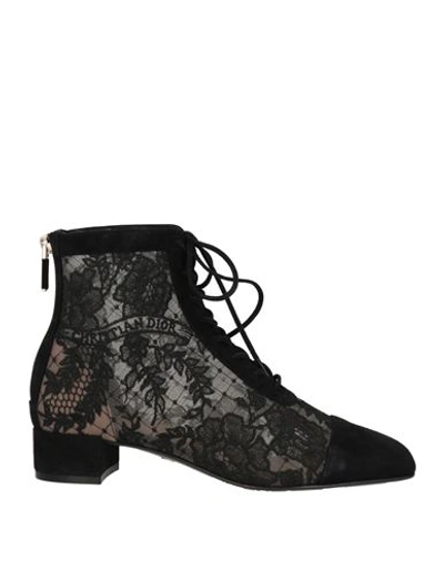 Shop Dior Woman Ankle Boots Black Size 7 Textile Fibers, Leather