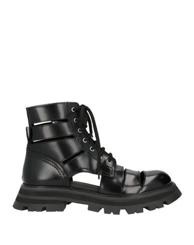 Shop Alexander Mcqueen Woman Ankle Boots Black Size 7.5 Leather