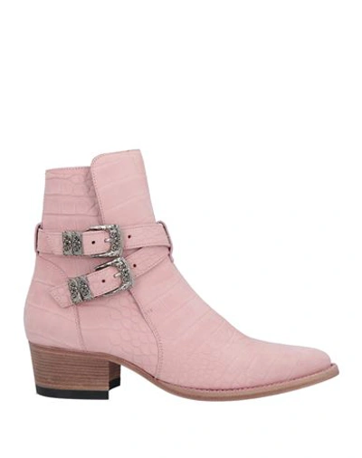 Shop Amiri Man Ankle Boots Light Pink Size 8 Leather