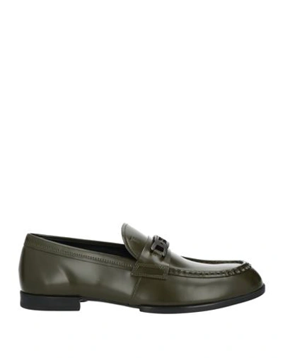 Shop Tod's Man Loafers Dark Green Size 8 Leather