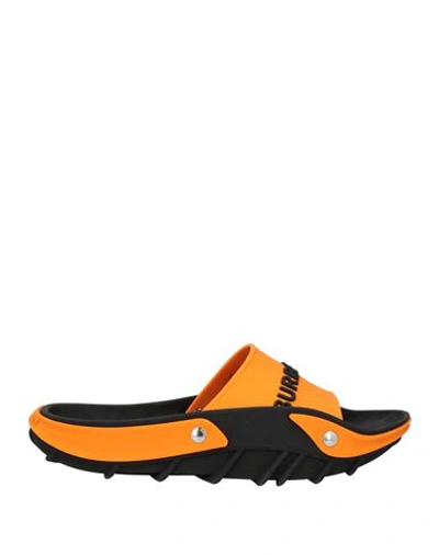 Shop Burberry Man Sandals Orange Size 8 Rubber