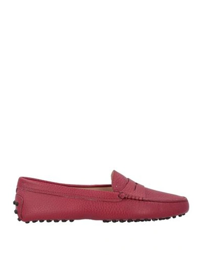 Shop Tod's Woman Loafers Brick Red Size 8 Leather