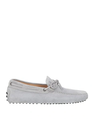 Tod's Man Loafers Light Grey Size 8 Leather In Grey