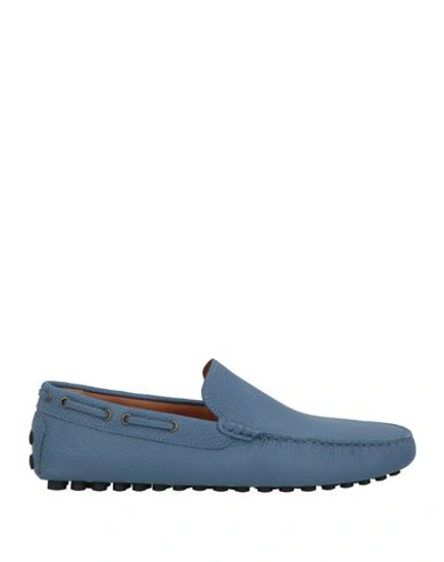 Shop Doucal's Man Loafers Slate Blue Size 7 Leather