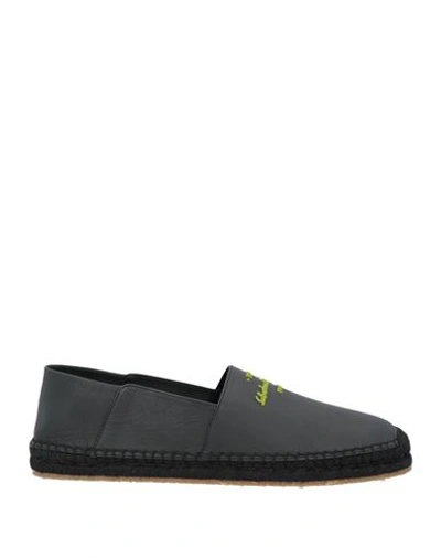 Ferragamo Man Espadrilles Black Size 8.5 Calfskin In Black