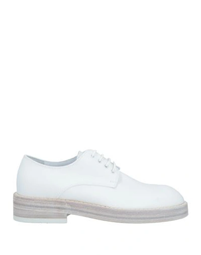 Shop Ann Demeulemeester Woman Lace-up Shoes White Size 8 Textile Fibers