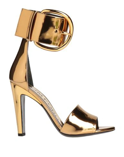 Shop Tom Ford Woman Sandals Gold Size 7 Calfskin