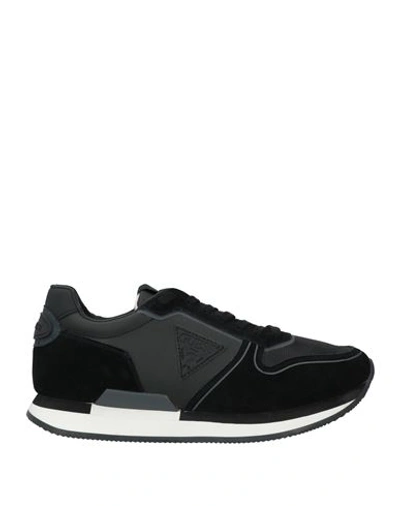 Shop Guess Man Sneakers Black Size 8 Leather, Textile Fibers