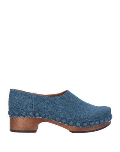 Shop Chloé Woman Mules & Clogs Blue Size 7 Textile Fibers