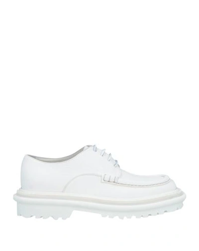 Shop Dries Van Noten Woman Lace-up Shoes White Size 8 Leather
