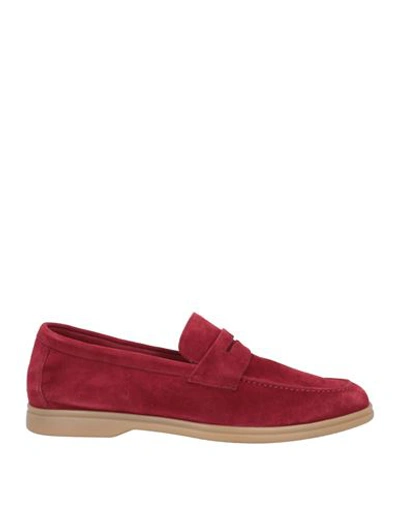 Shop Blu Barrett By Barrett Man Loafers Brick Red Size 9 Leather