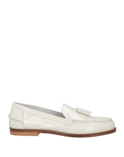 Shop Vsl Woman Loafers Cream Size 8 Leather In White