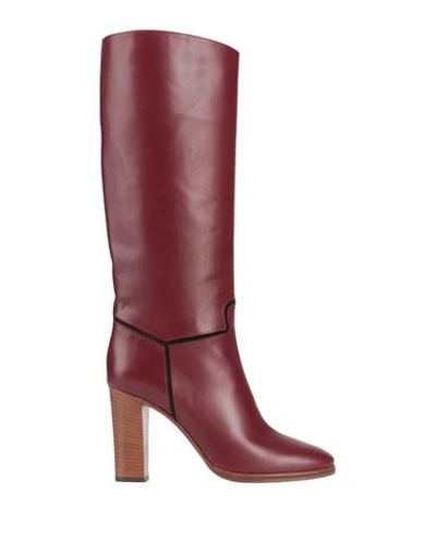Shop Victoria Beckham Woman Boot Burgundy Size 9.5 Leather In Brown